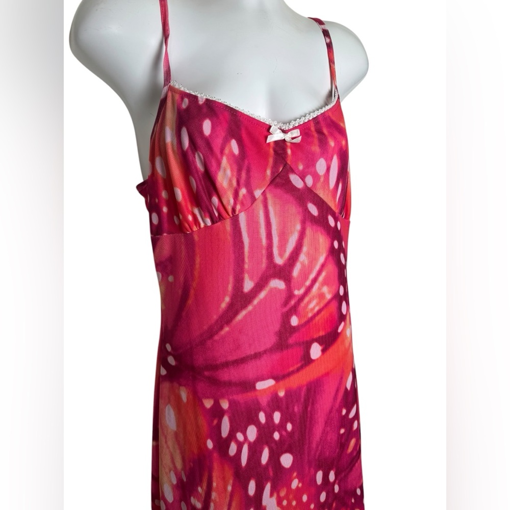 New Thirty Thirty Mesh Butterfly Sleeveless Midi Dress - Picture 4 of 10